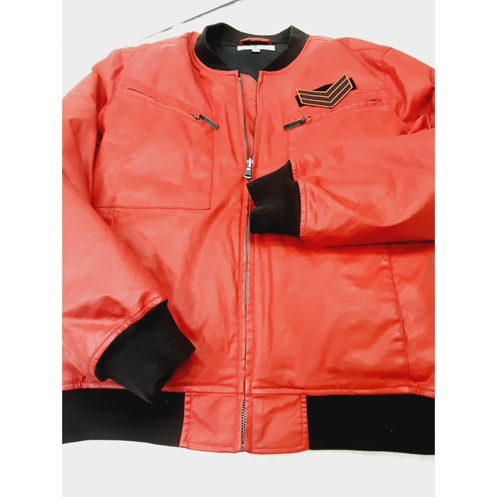 7 For All Mankind Bomber Jacket Red Men Size Large Down